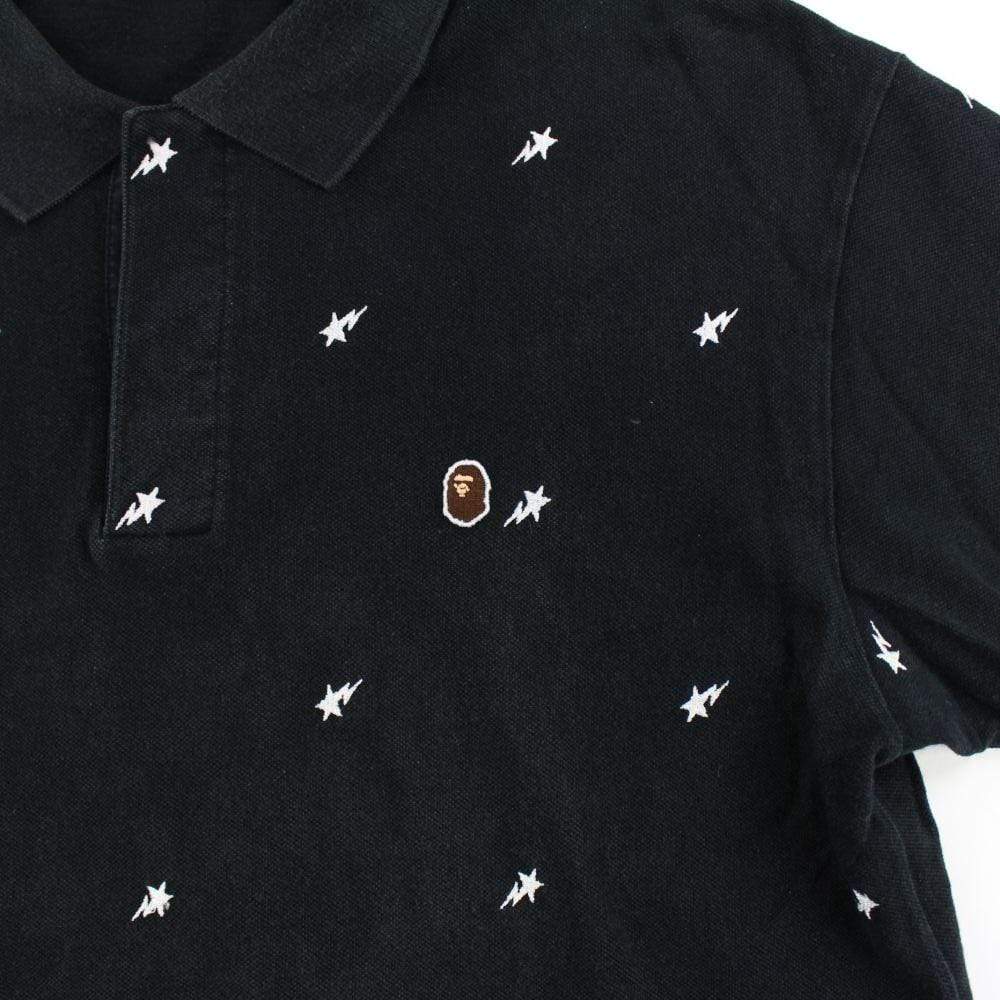 Bape Point Head Bapesta Print Polo Black - SaruGeneral