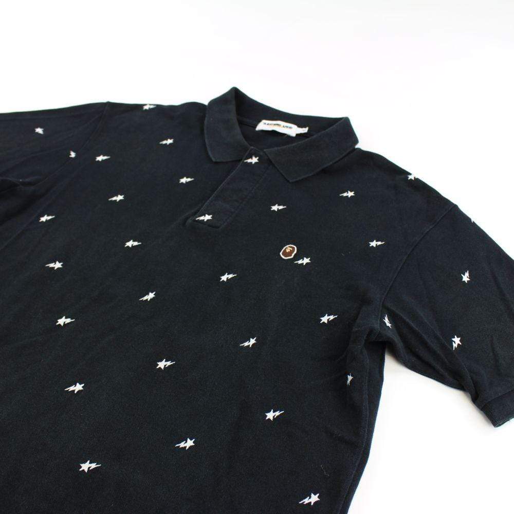 Bape Point Head Bapesta Print Polo Black - SaruGeneral