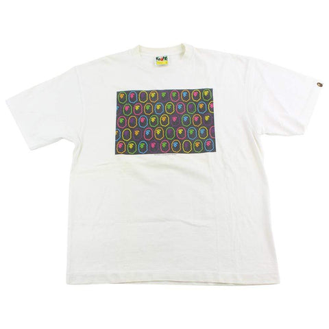 Bape Multi Neon Ape Heads Tee White