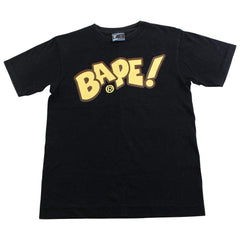 bape! tan text tee black