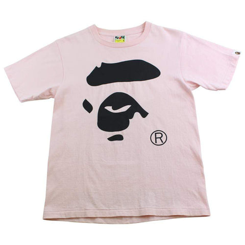 Bape Ape Face Logo Tee pink