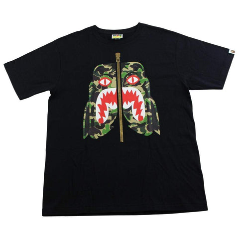 bape abc green camo tiger face tee black