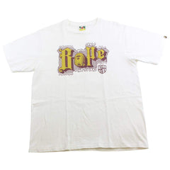 bape hogwarts text big ape tee white