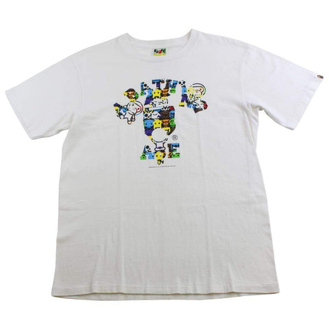 bape baby milo characters college logo tee white