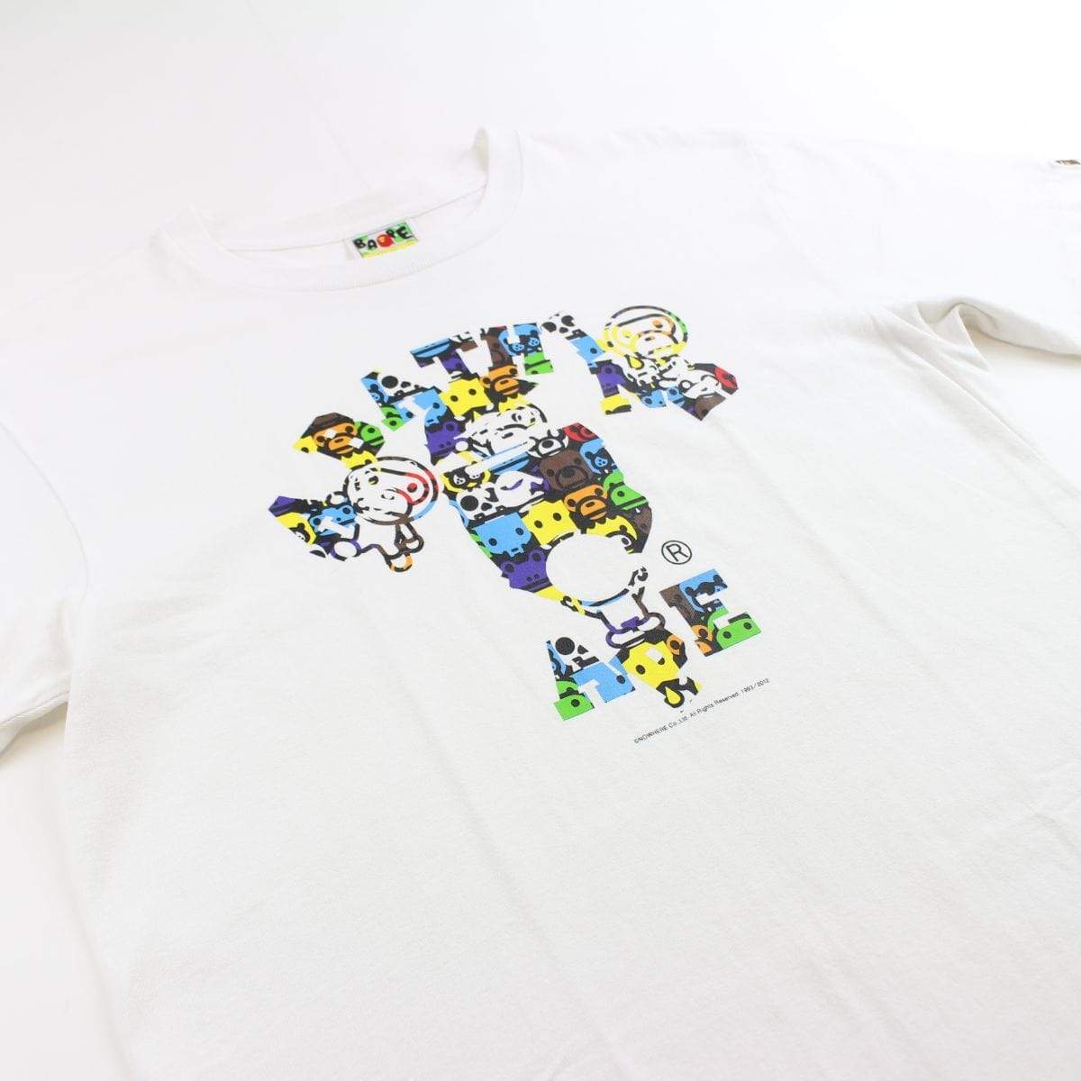 bape baby milo characters college logo tee white - SaruGeneral