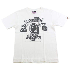 bape mad leopard college logo tee white