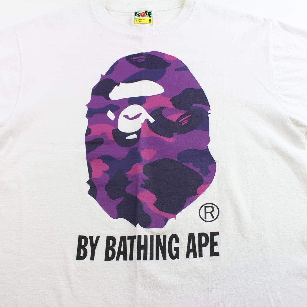 bape purple camo big ape logo tee tee white - SaruGeneral