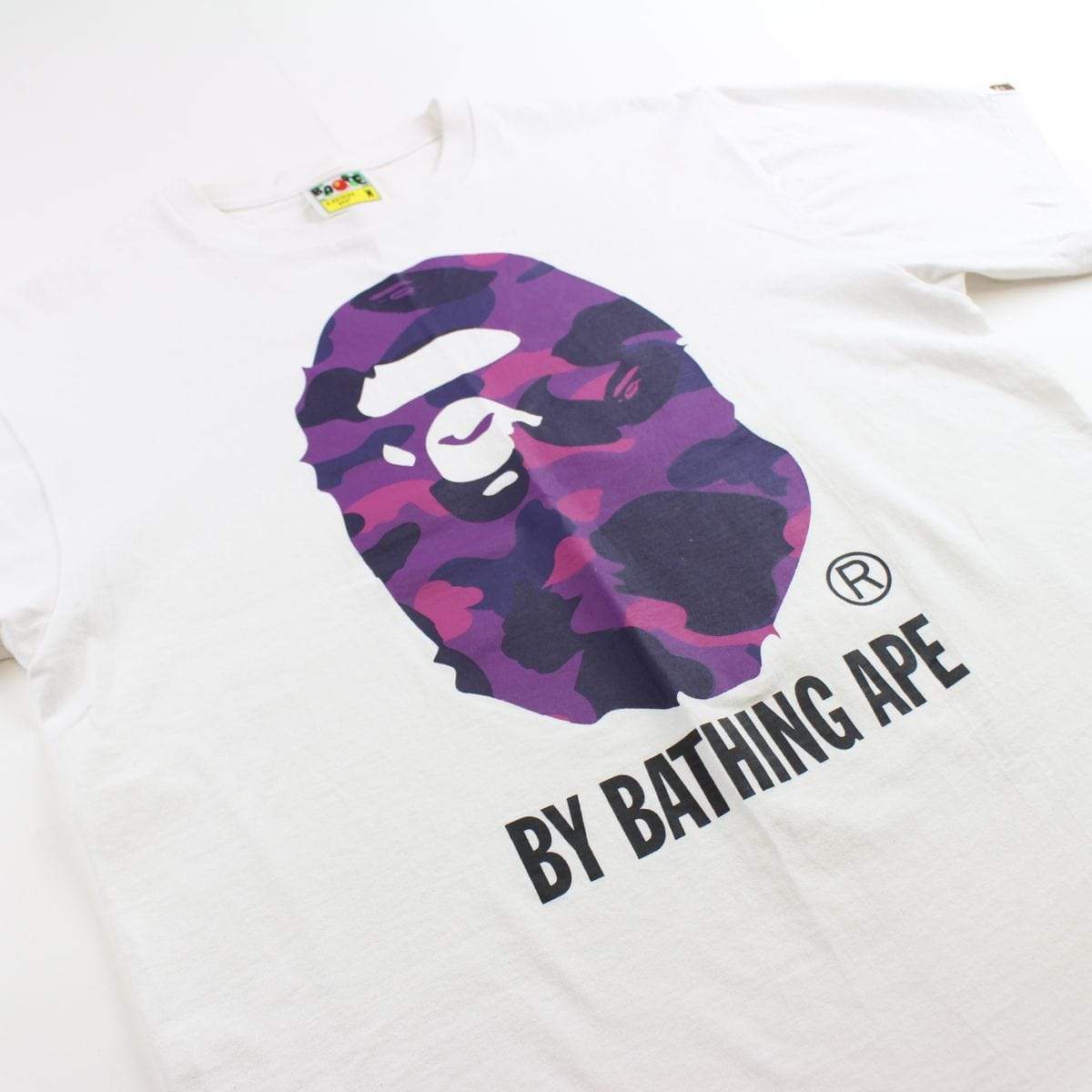 bape purple camo big ape logo tee tee white - SaruGeneral