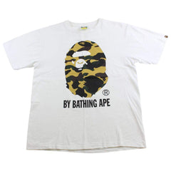 bape 1st yellow camo big ape logo tee white