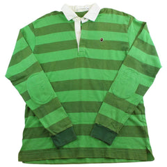 bape green stripe polo ls