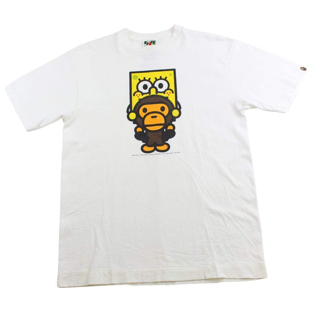 bape x spongebob milo logo tee white - SaruGeneral