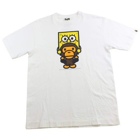 bape x spongebob milo logo tee white