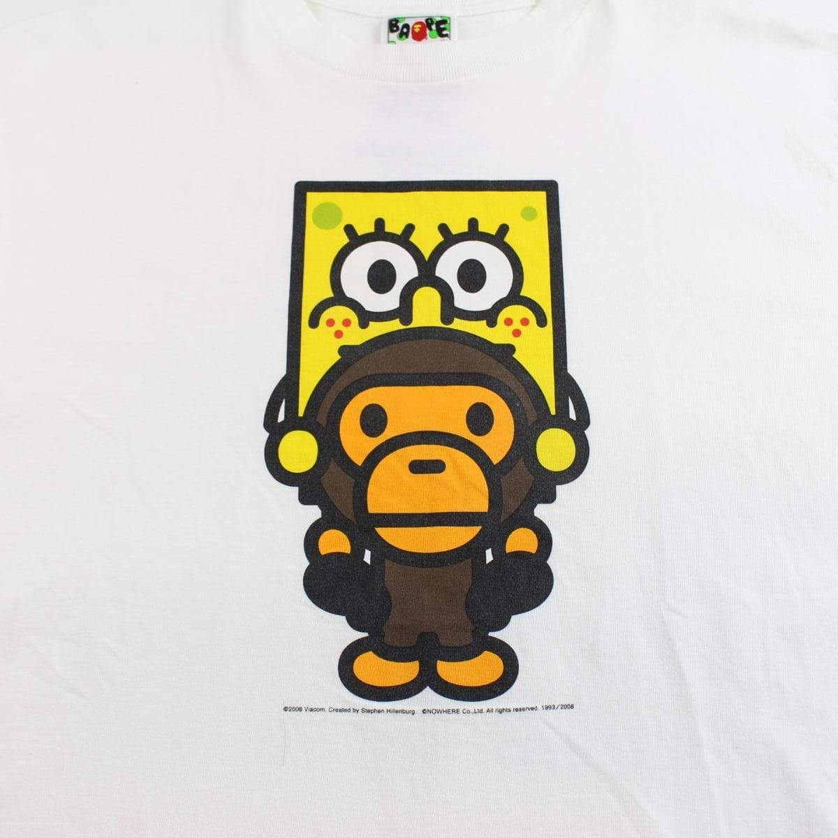 bape x spongebob milo logo tee white - SaruGeneral