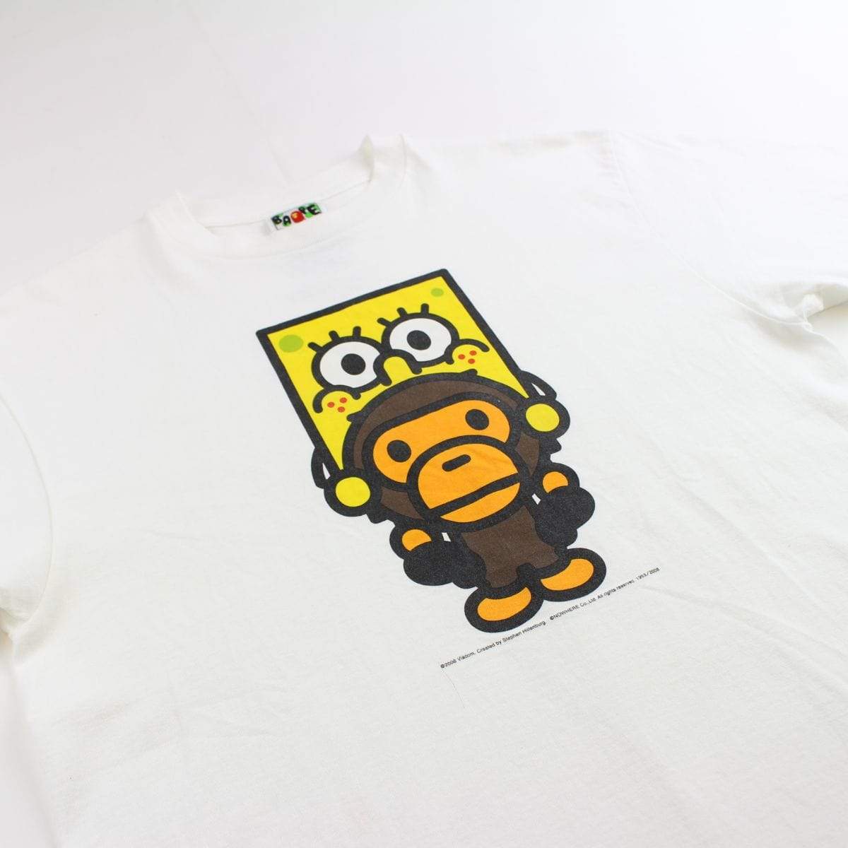 bape x spongebob milo logo tee white - SaruGeneral