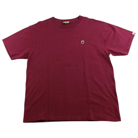 T-shirt Bape avec logo tête de mort bordeaux