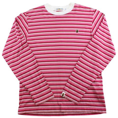 bape point head stripe ls pink