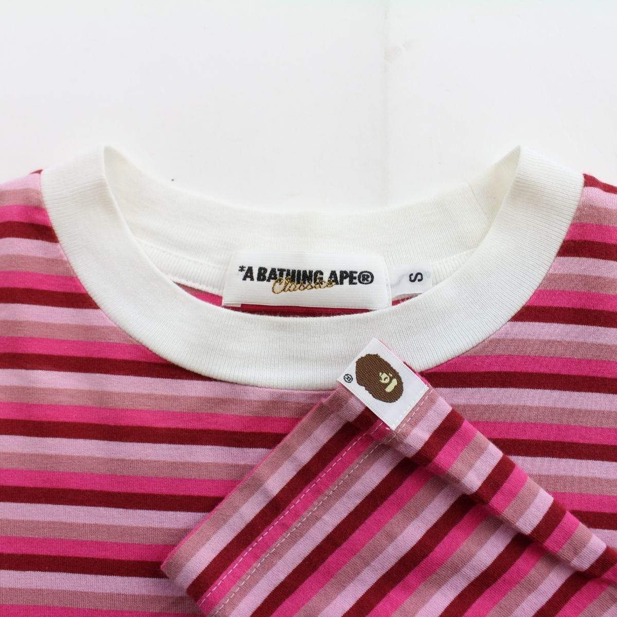 bape point head stripe ls pink - SaruGeneral