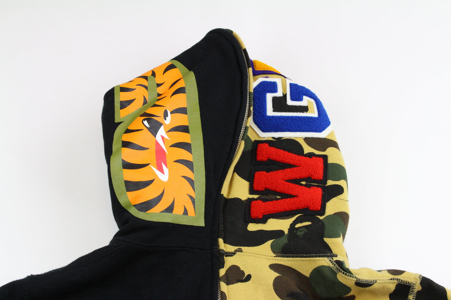 Bape 1st Yellow Camo Half Shark Hoodie Black - SaruGeneral