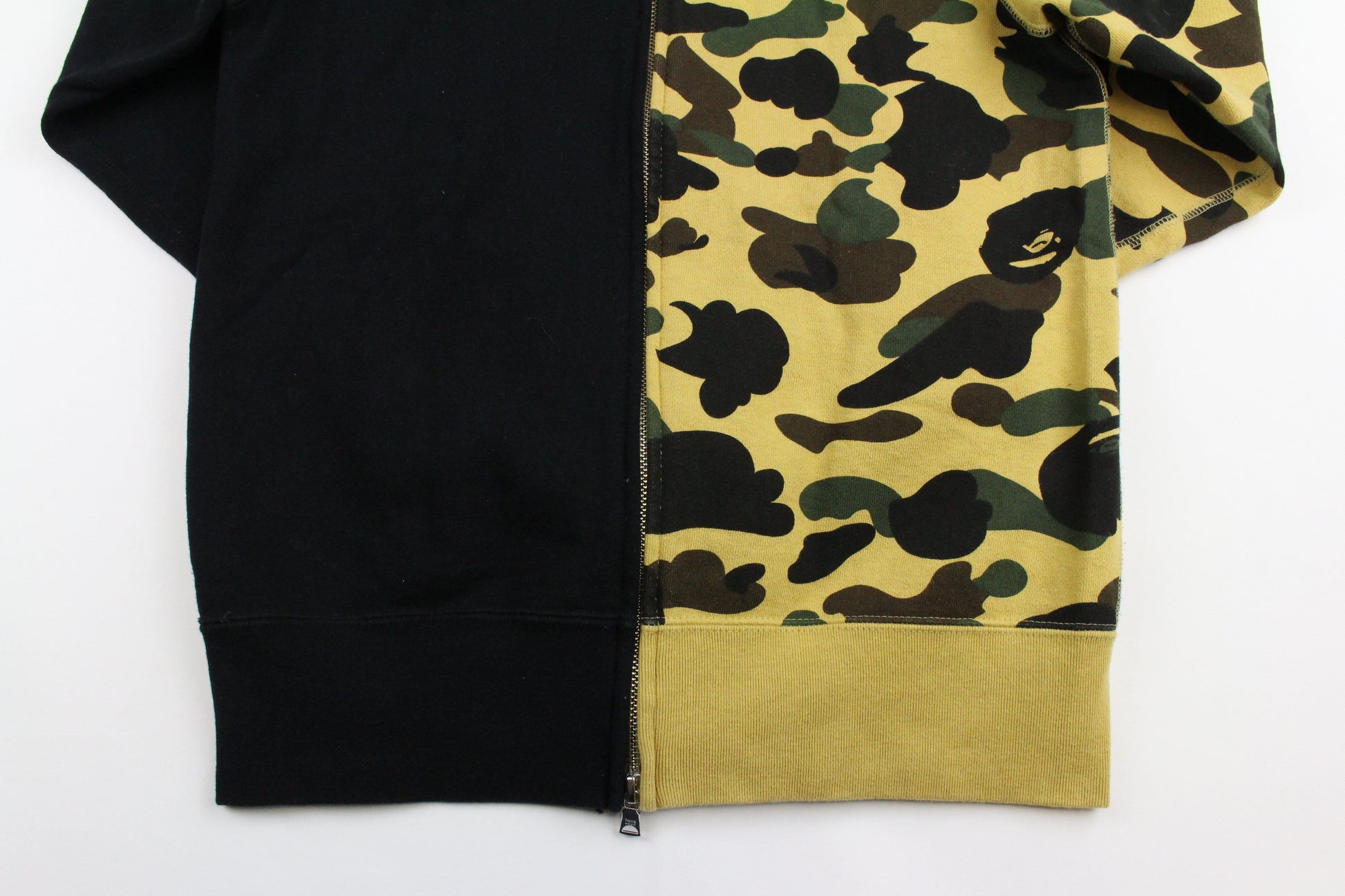 Bape 1st Yellow Camo Half Shark Hoodie Black - SaruGeneral