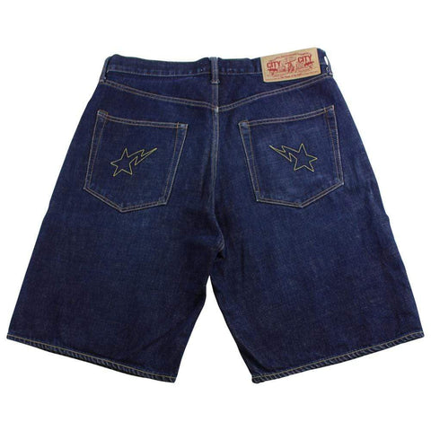 bape denim bapesta jean shorts