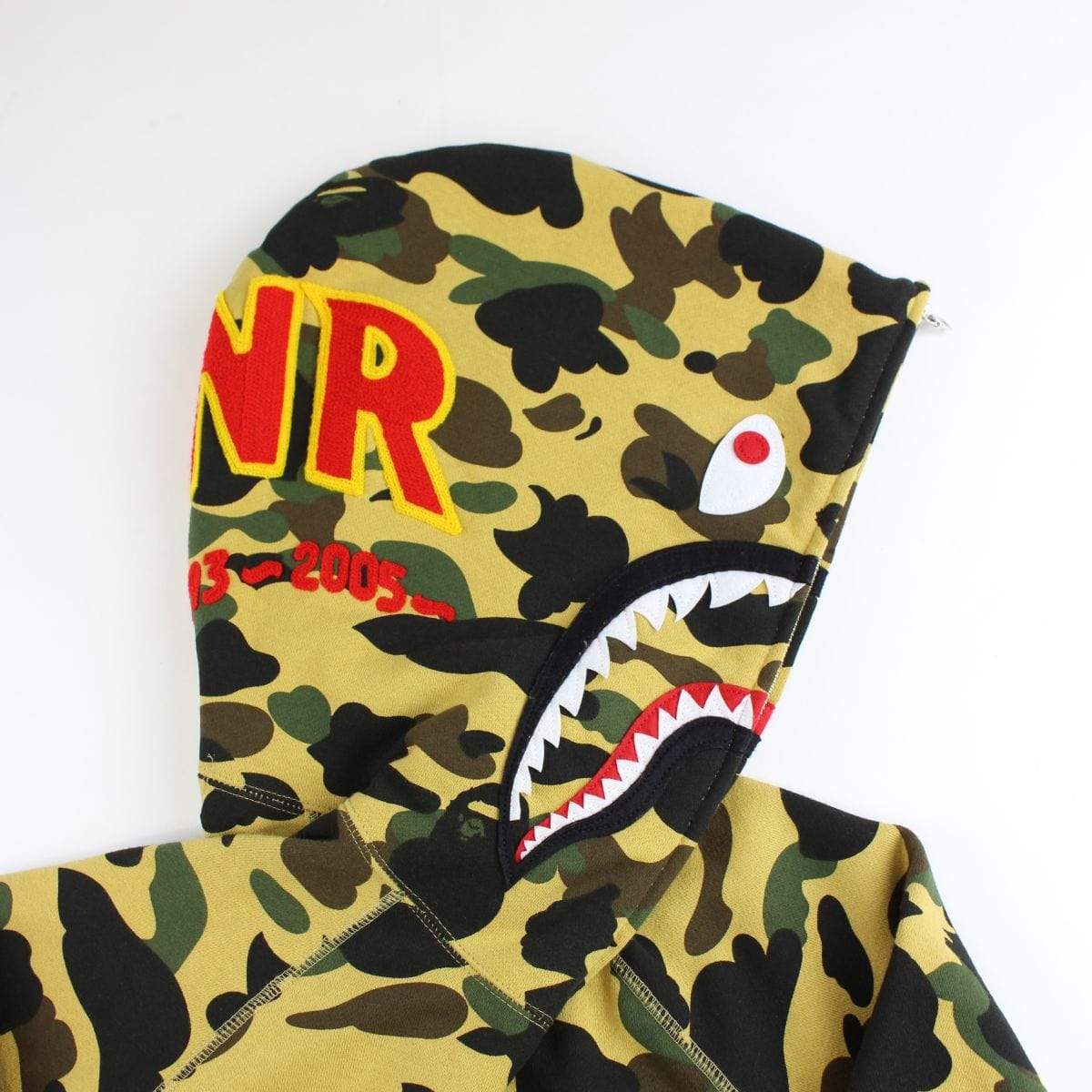 Bape 1st yellow camo PONR shark hoodie - SaruGeneral