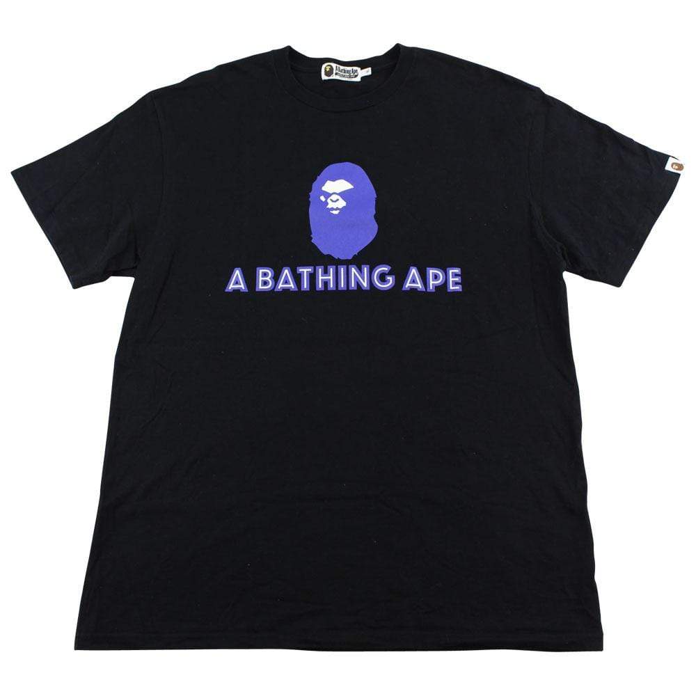 Bape Angry Face Big Ape Text Tee Black - SaruGeneral