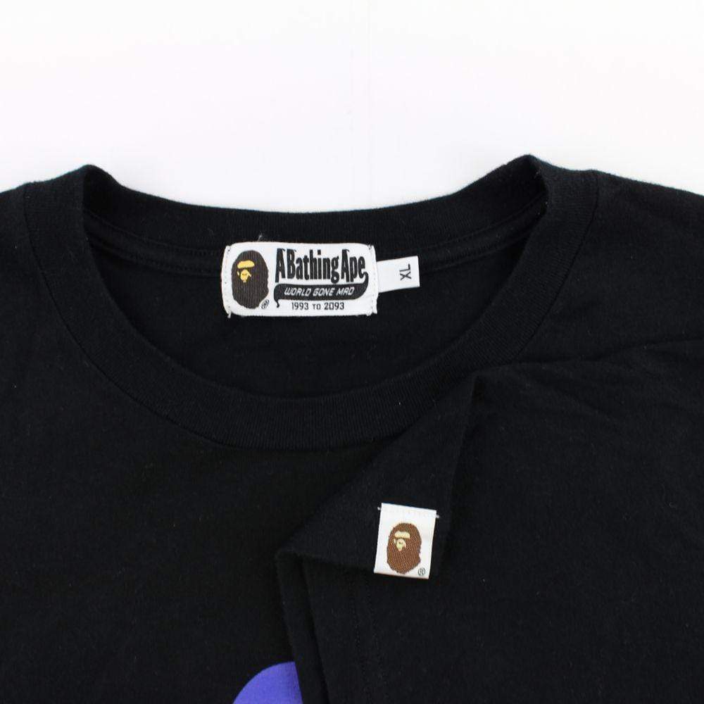 Bape Angry Face Big Ape Text Tee Black - SaruGeneral
