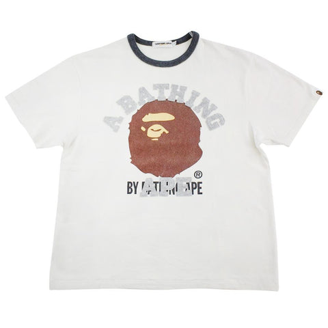 Bape College Logo Big Ape Tee White