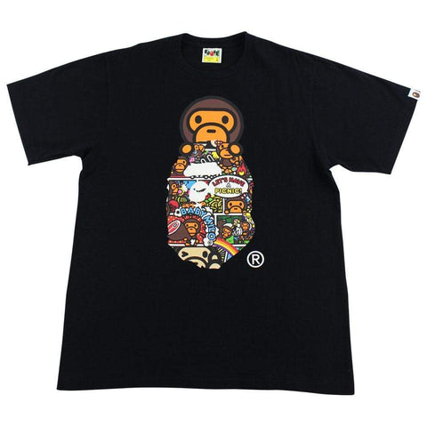 Bape Big Ape Milo Lets Have a Picnic Tee Black