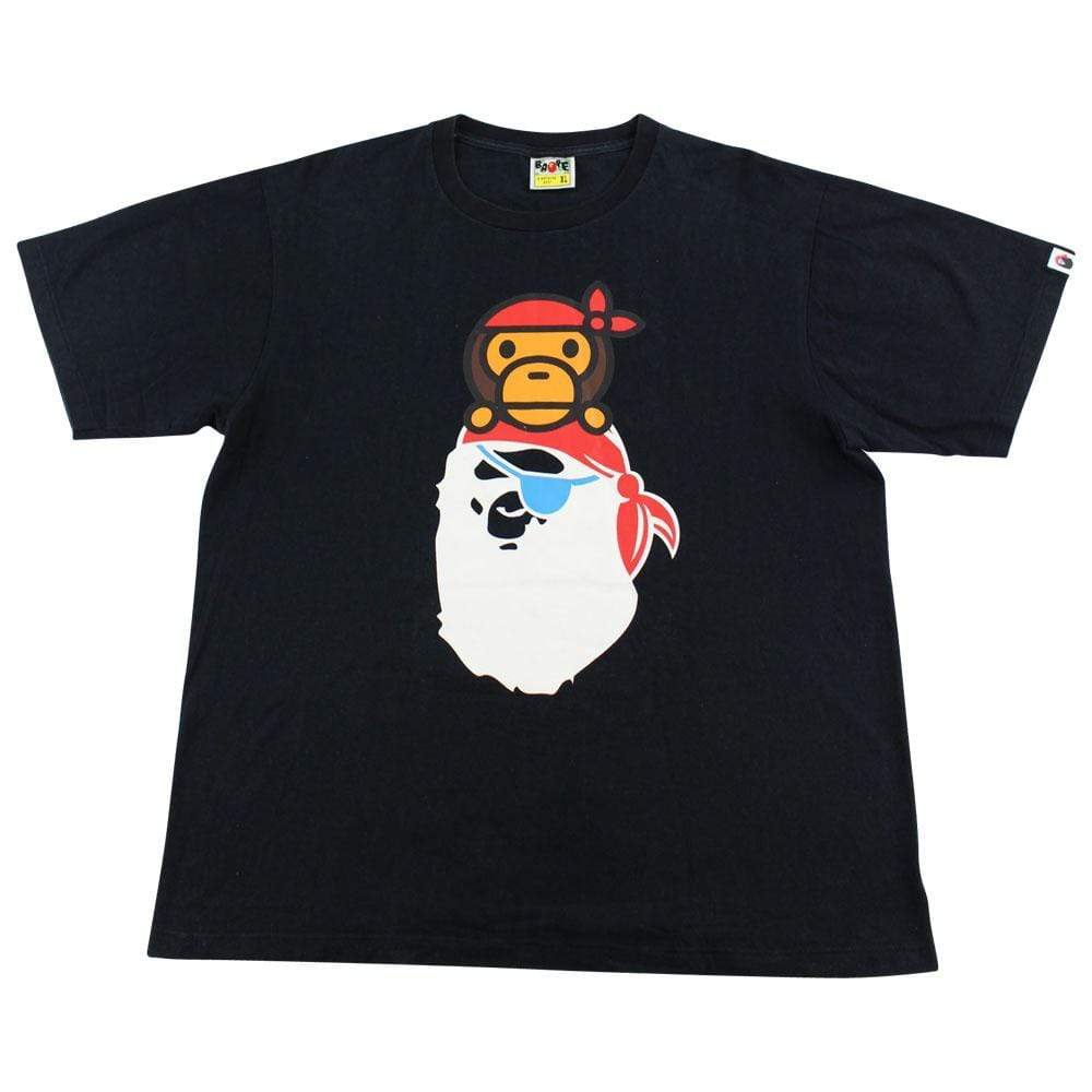 Bape Pirate Store Baby Milo Big Ape Logo Tee Black - SaruGeneral