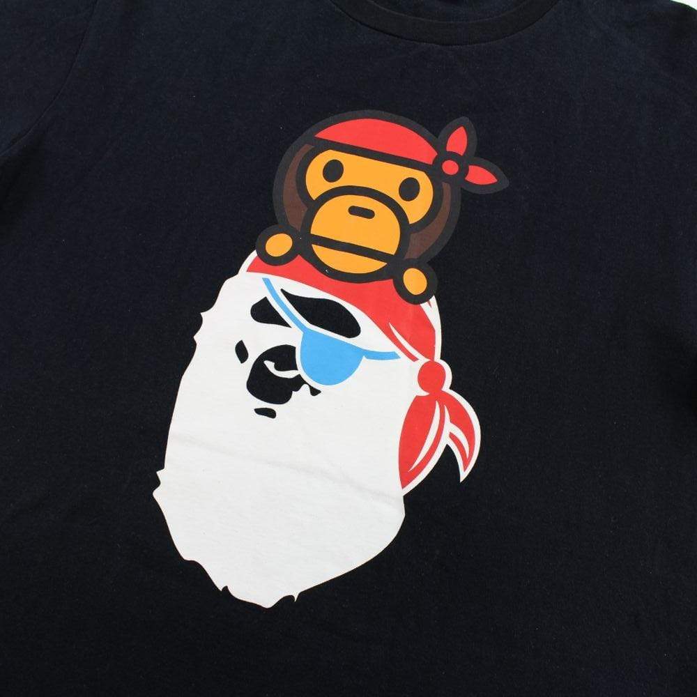 Bape Pirate Store Baby Milo Big Ape Logo Tee Black - SaruGeneral