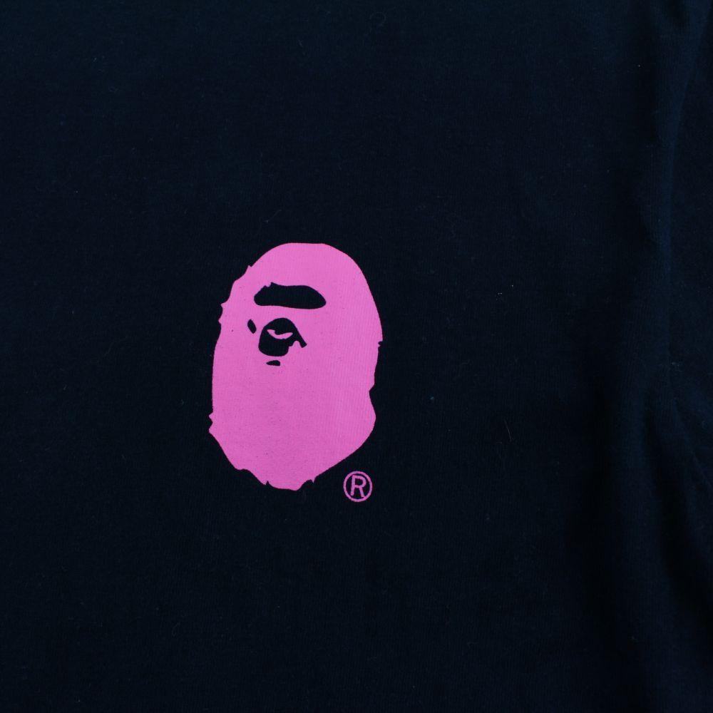 Bape Multi Logo Pink Print LS Black - SaruGeneral