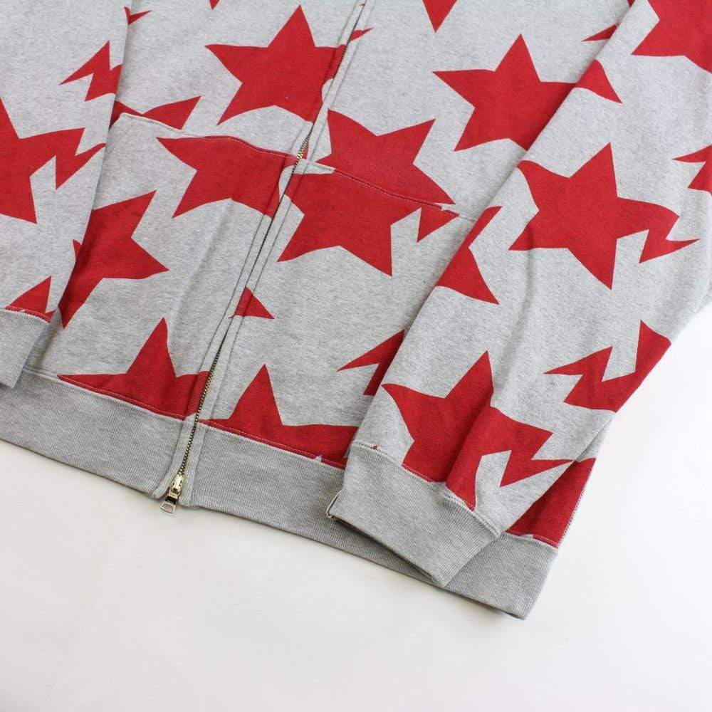 Bape Bapesta All Over Red Print Hoodie Grey - SaruGeneral