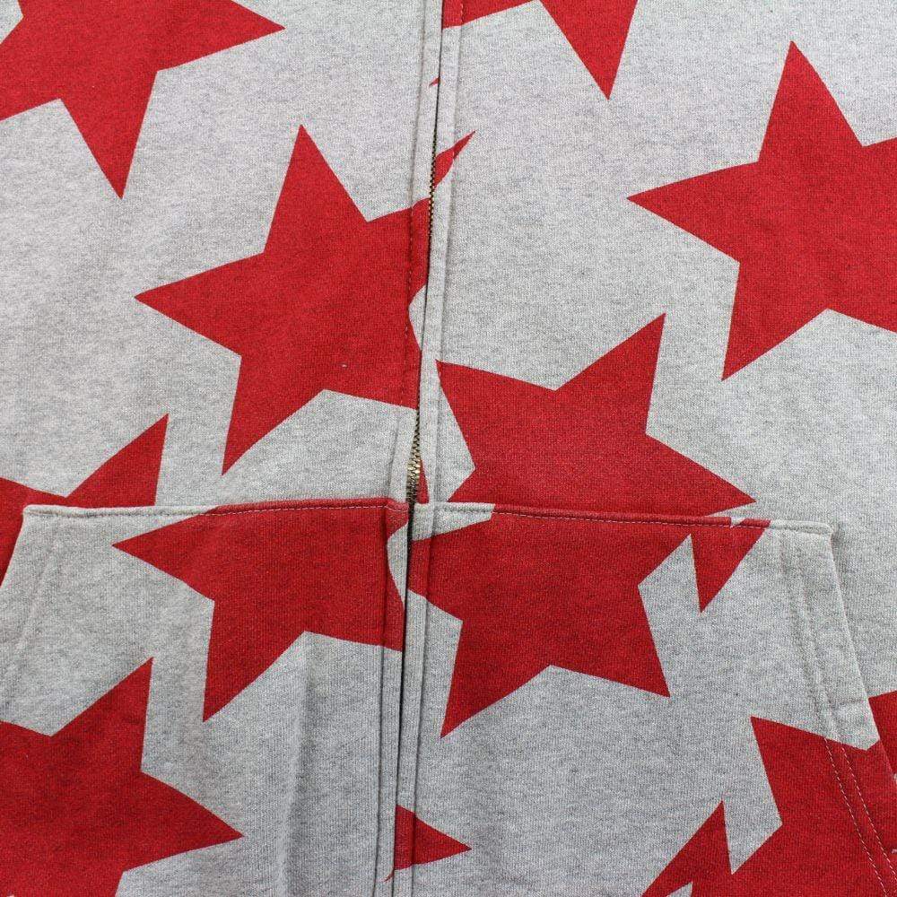 Bape Bapesta All Over Red Print Hoodie Grey - SaruGeneral