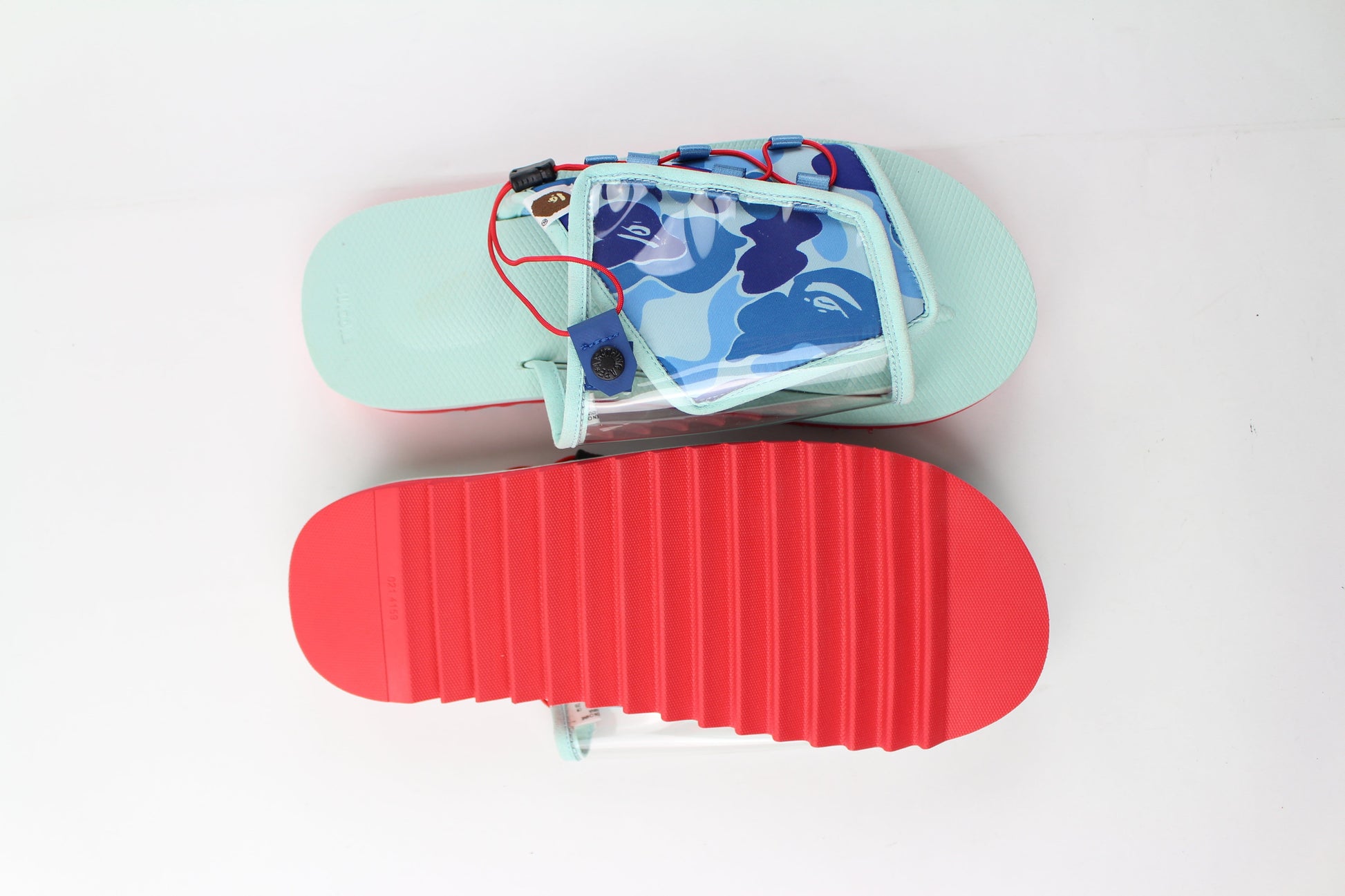 Bape x Suicoke Blue Camo Slides - SaruGeneral