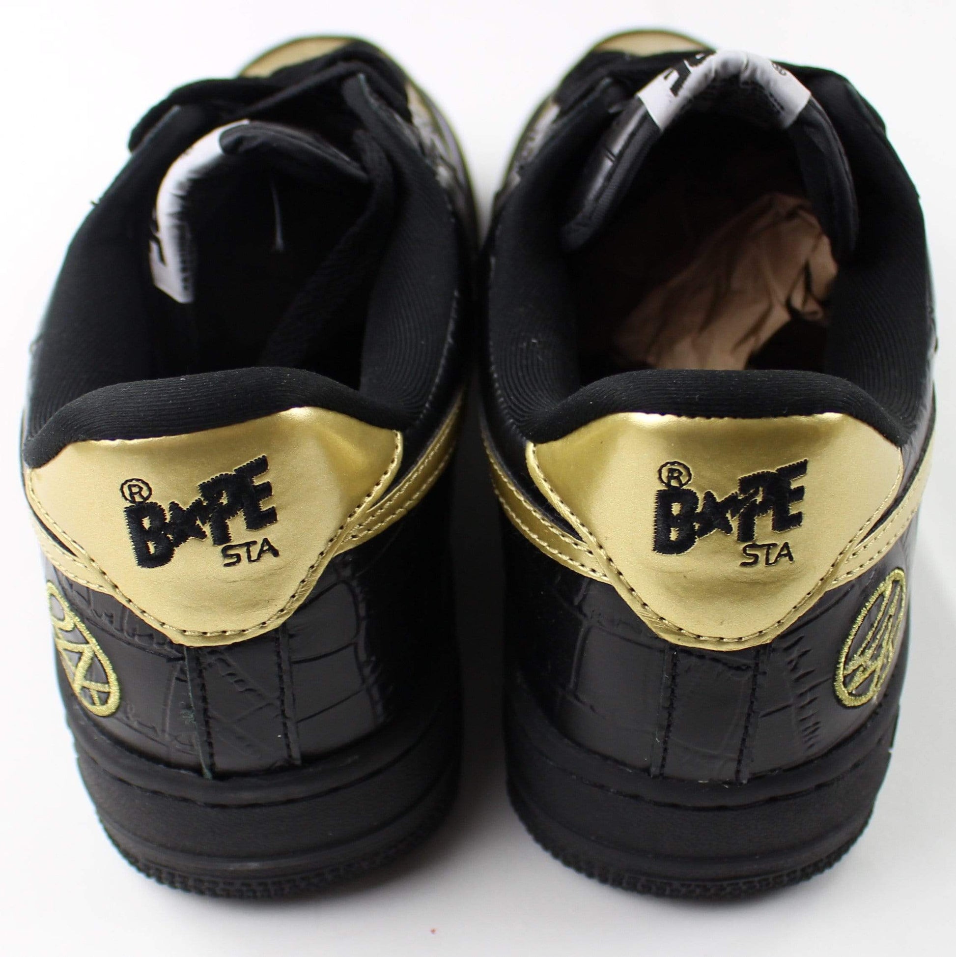 Bapesta x 24K Black & Gold Crocodile Print - SaruGeneral