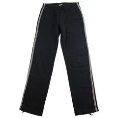 stone island side stripe jogger black