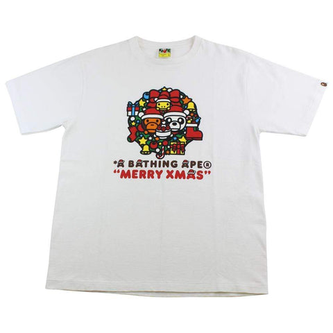 Bape Baby Milo Merry Christmas Tee White