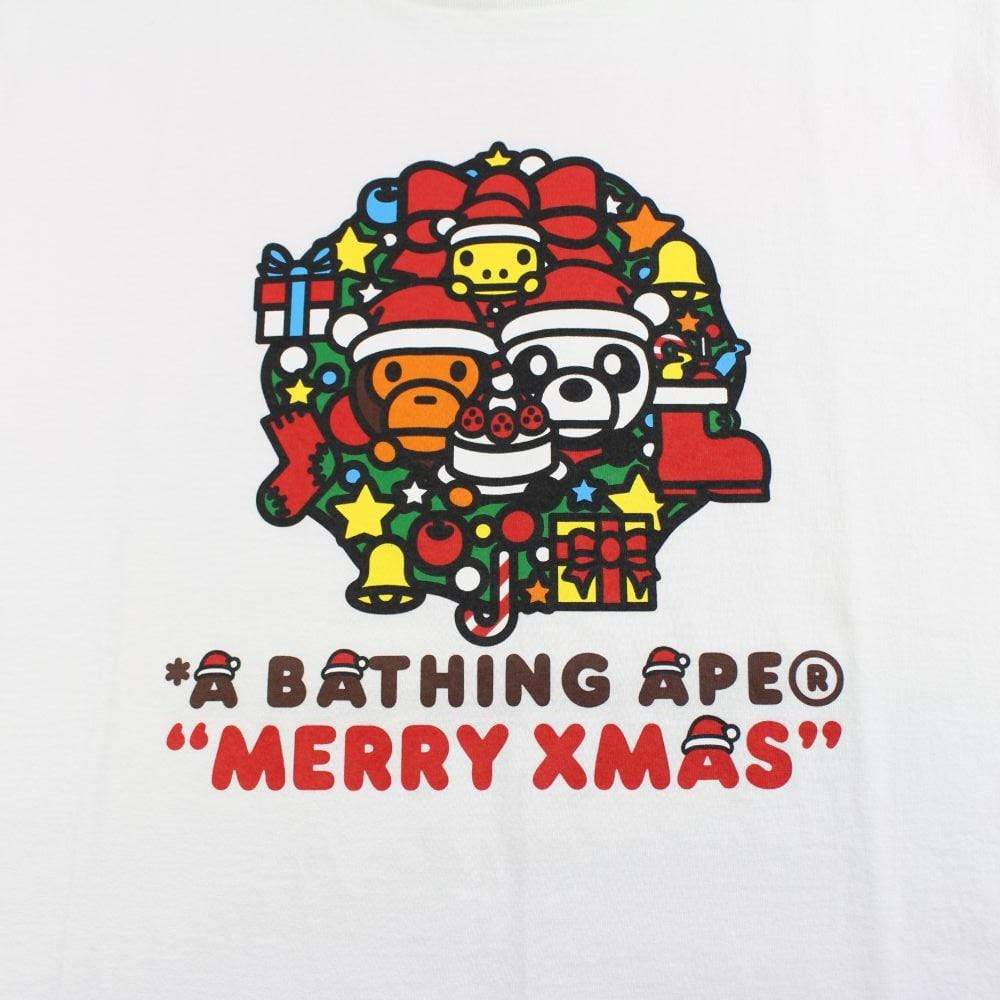 Bape Baby Milo Merry Christmas Tee White - SaruGeneral