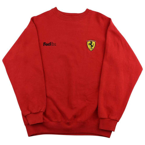 Ferrari x FedEx Logo Crewneck Red