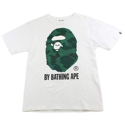 bape bottle green camo big ape tee white