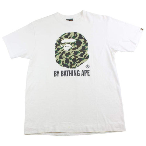 bape 1st Green big ape logo tee white