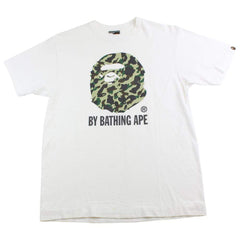 bape 1st Green big ape logo tee white