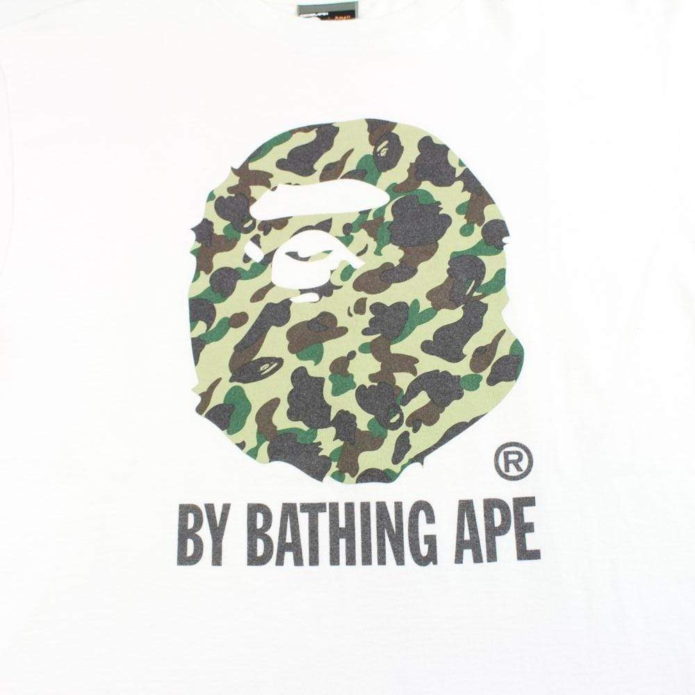 bape 1st Green big ape logo tee white - SaruGeneral