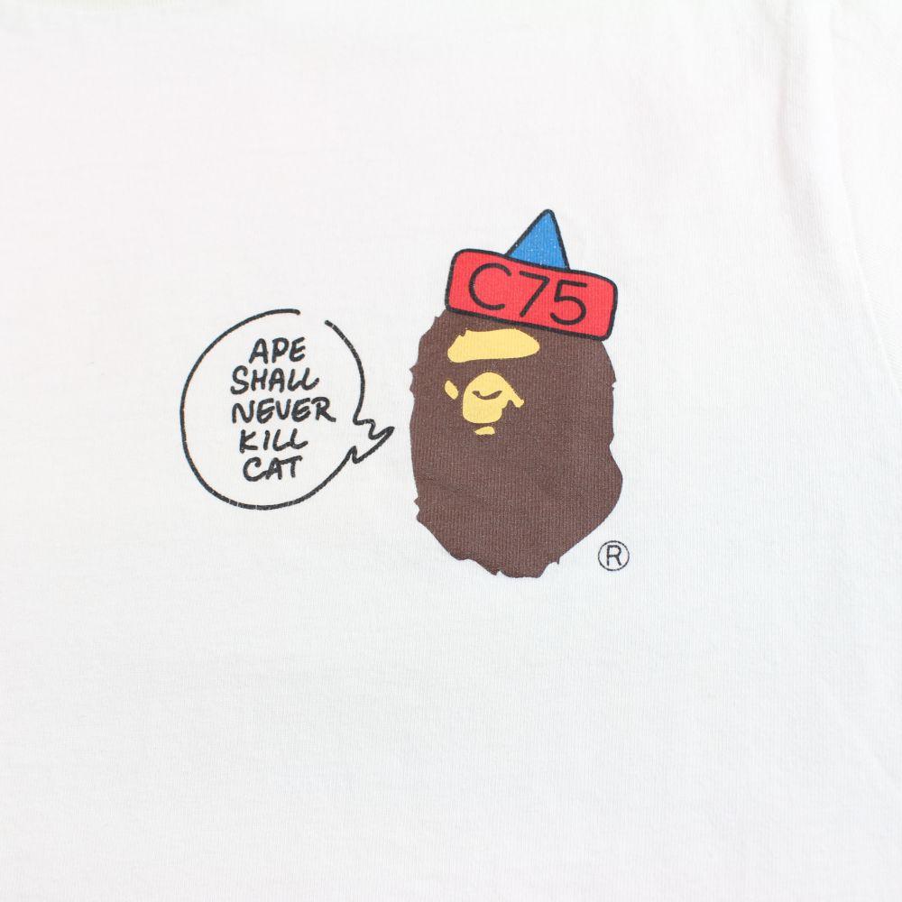 bape ape logo c75 tee white - SaruGeneral