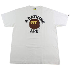 Bape Triple Head College Logo Tee White