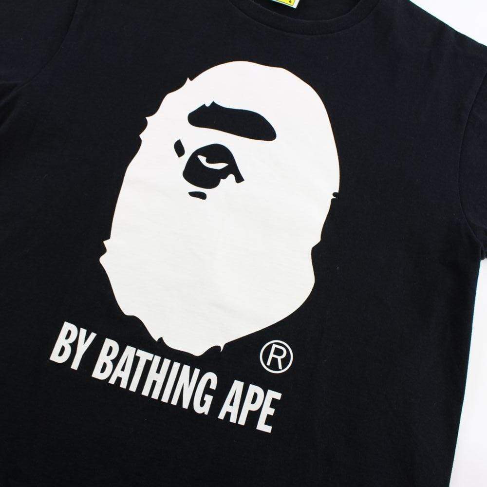 Bape White Big Ape Logo Tee Black - SaruGeneral