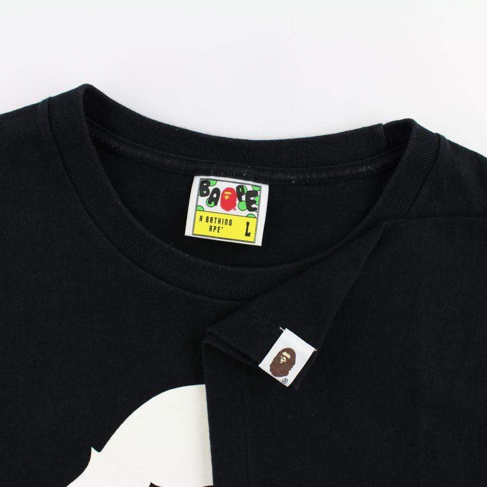 Bape White Big Ape Logo Tee Black - SaruGeneral