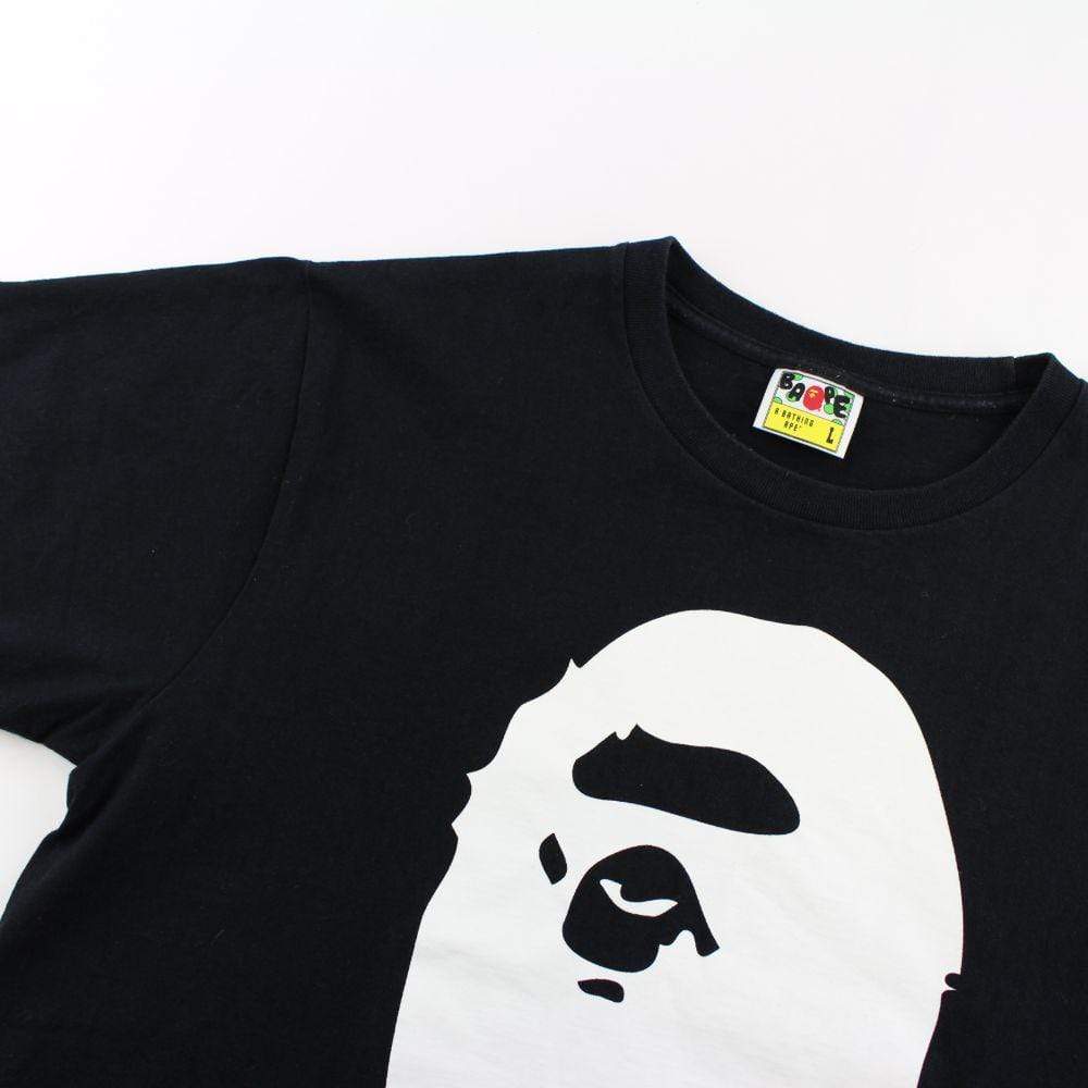 Bape White Big Ape Logo Tee Black - SaruGeneral