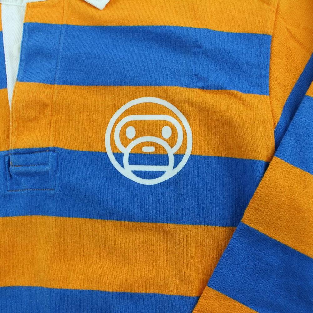 Bape Baby Milo Orange & Blue Striped Rugby Shirt - SaruGeneral